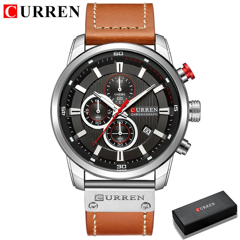 CURREN 8291 Date Quartz Men Watches Chronograph