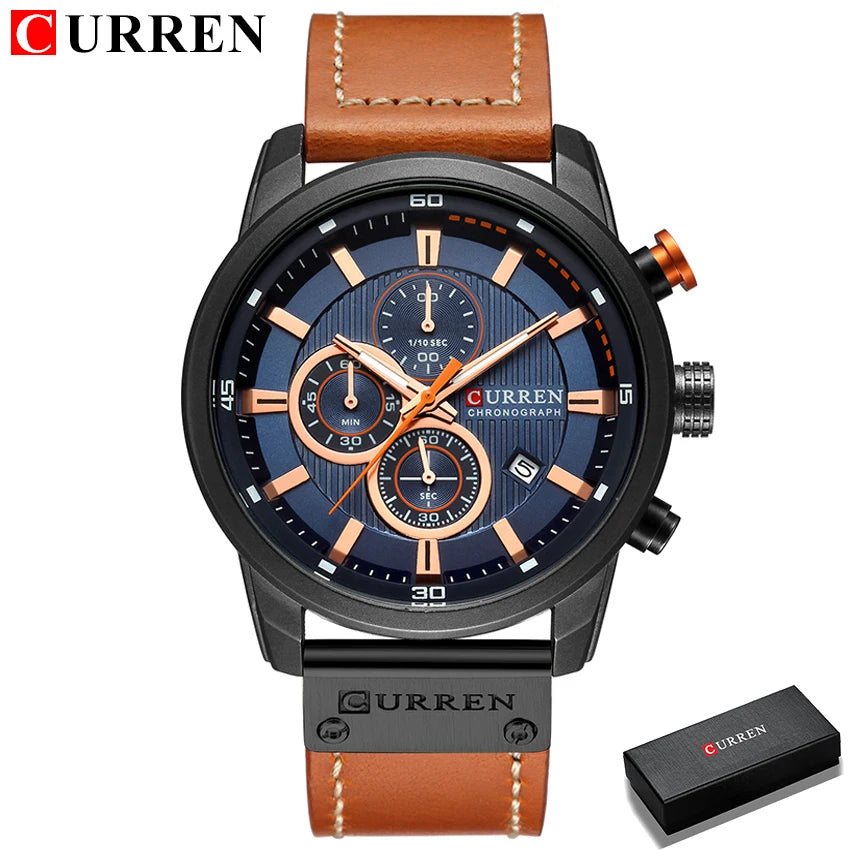 CURREN 8291 Date Quartz Men Watches Chronograph
