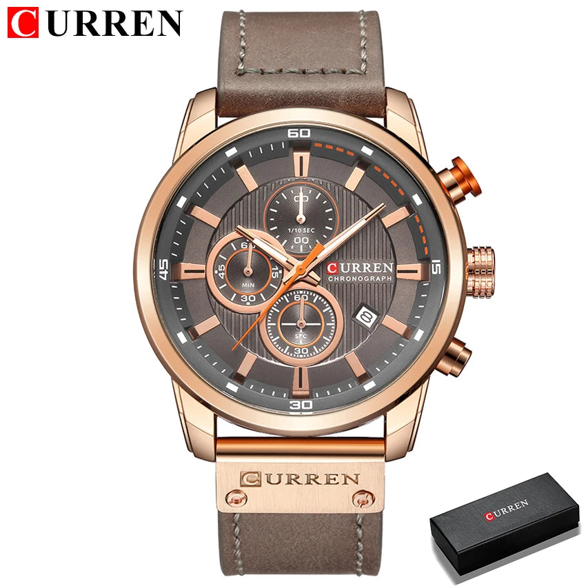 CURREN 8291 Date Quartz Men Watches Chronograph