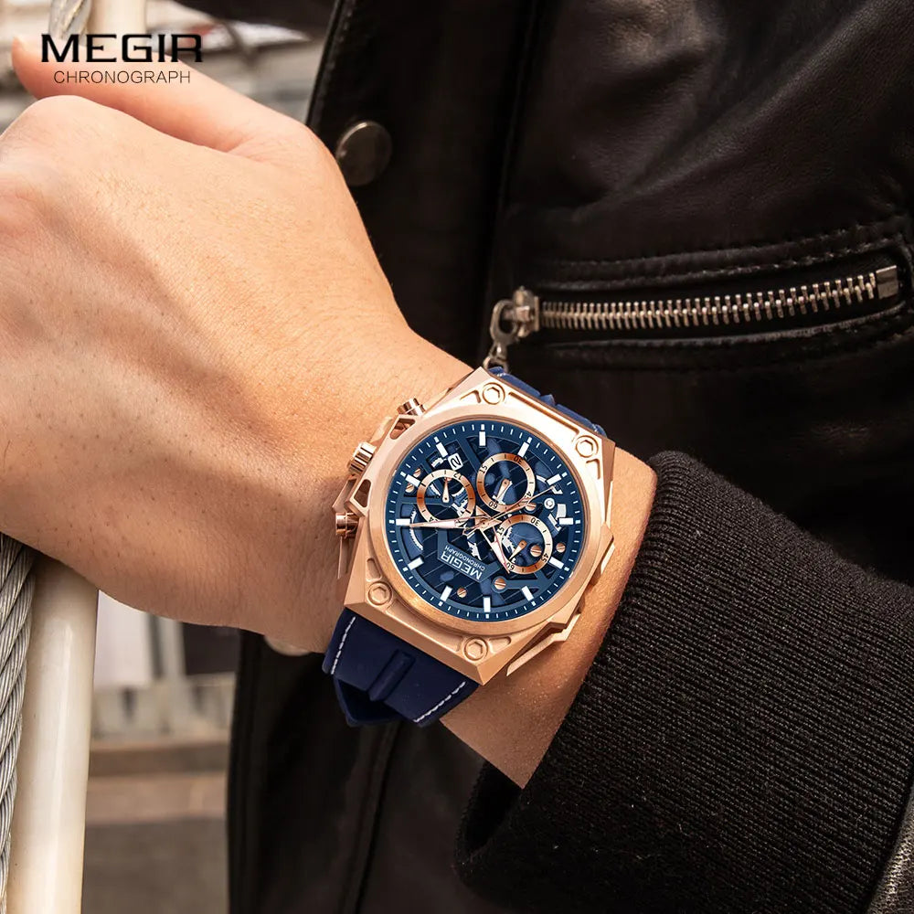 MEGIR MN4220G Watch Men Watches Fashion Waterproof Chronograph