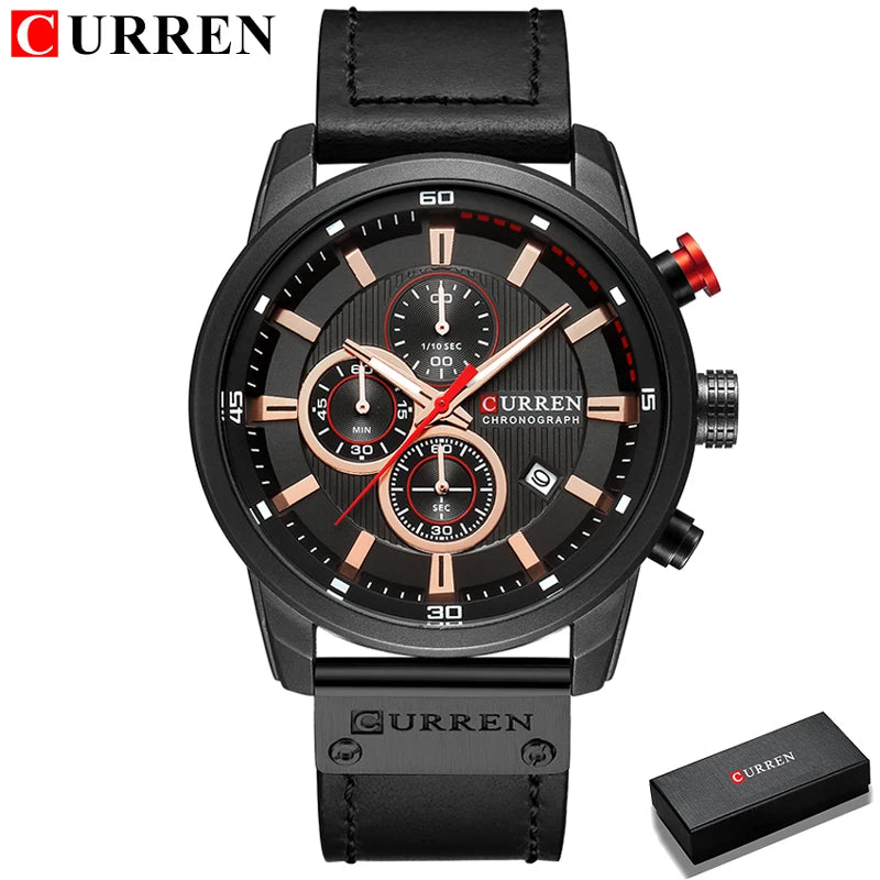 CURREN 8291 Date Quartz Men Watches Chronograph