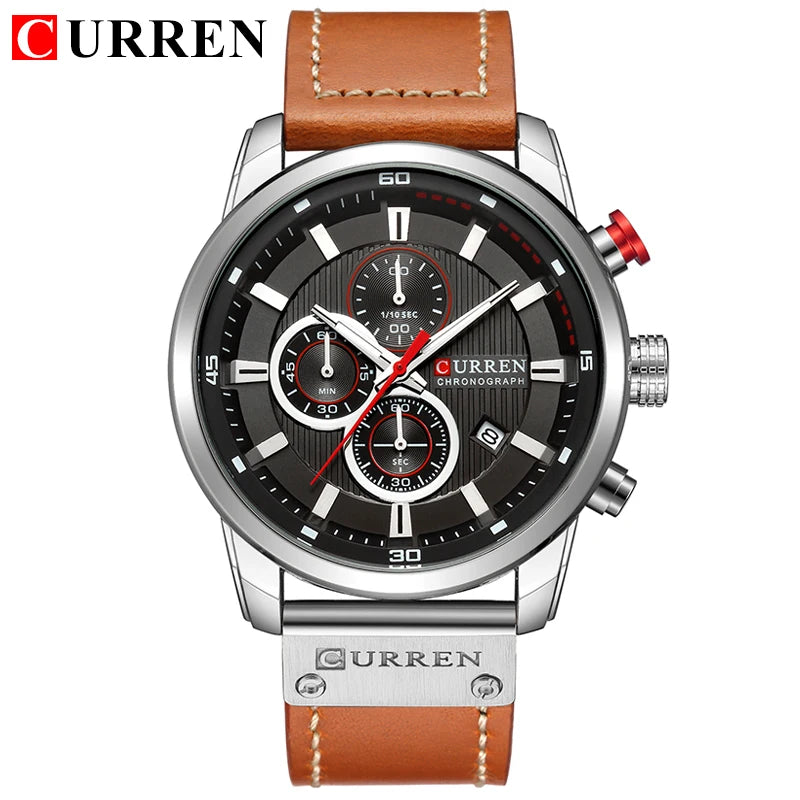 CURREN 8291 Date Quartz Men Watches Chronograph
