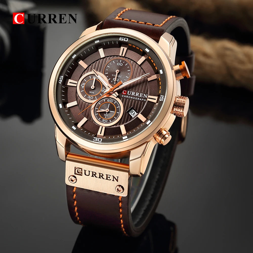 CURREN 8291 Date Quartz Men Watches Chronograph