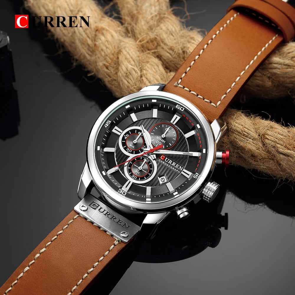 CURREN 8291 Date Quartz Men Watches Chronograph
