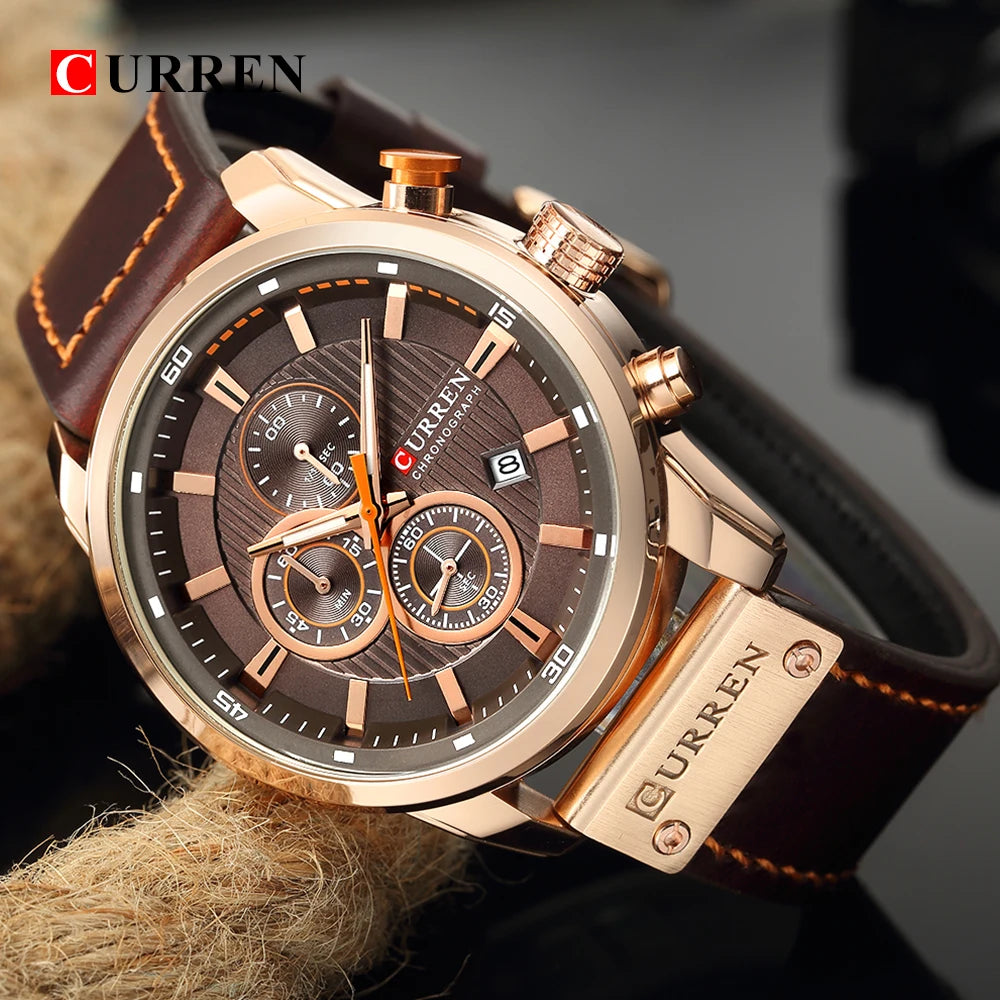 CURREN 8291 Date Quartz Men Watches Chronograph