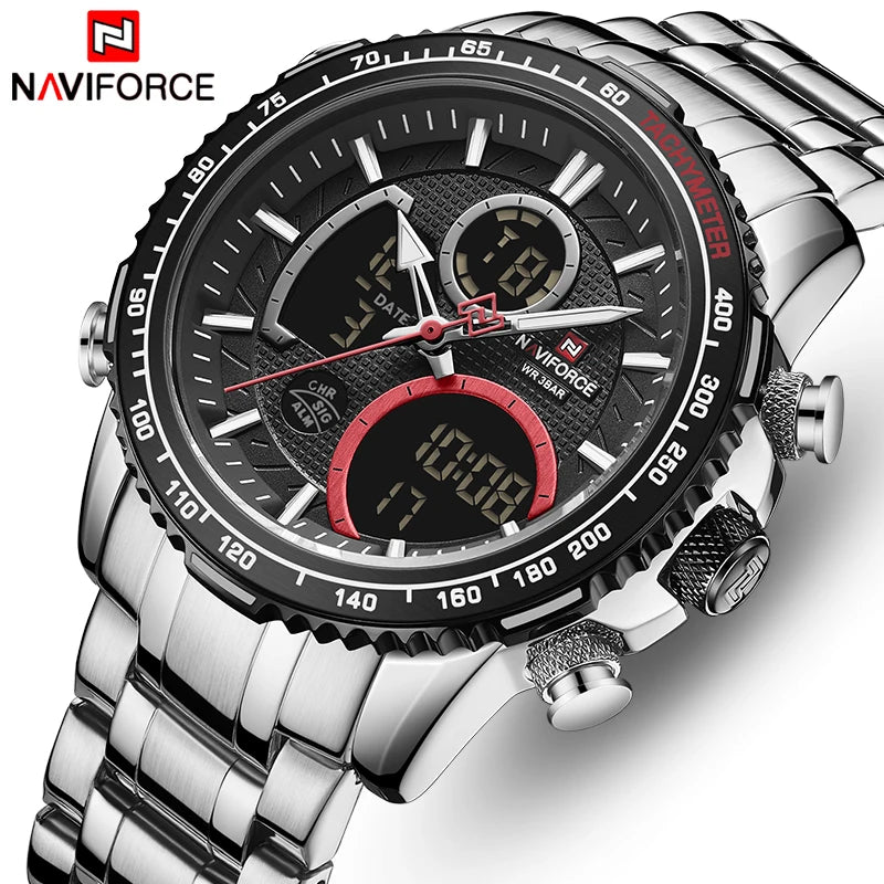 NAVIFORCE 9182 silver black Waterproof