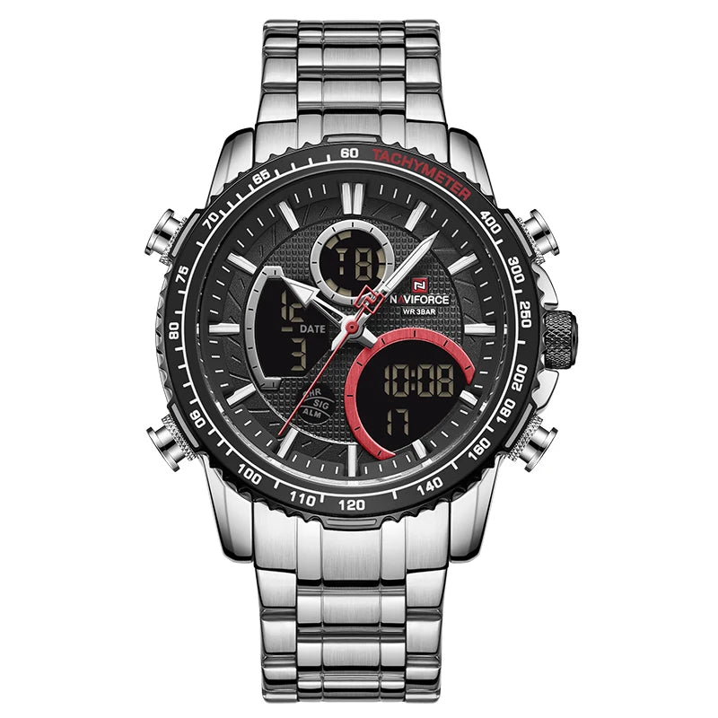 NAVIFORCE 9182 silver black Waterproof