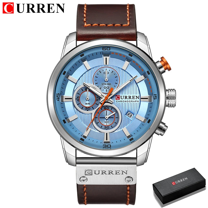 CURREN 8291 Date Quartz Men Watches Chronograph