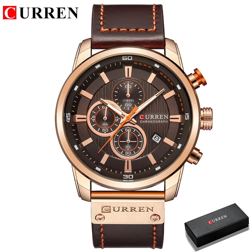 CURREN 8291 Date Quartz Men Watches Chronograph
