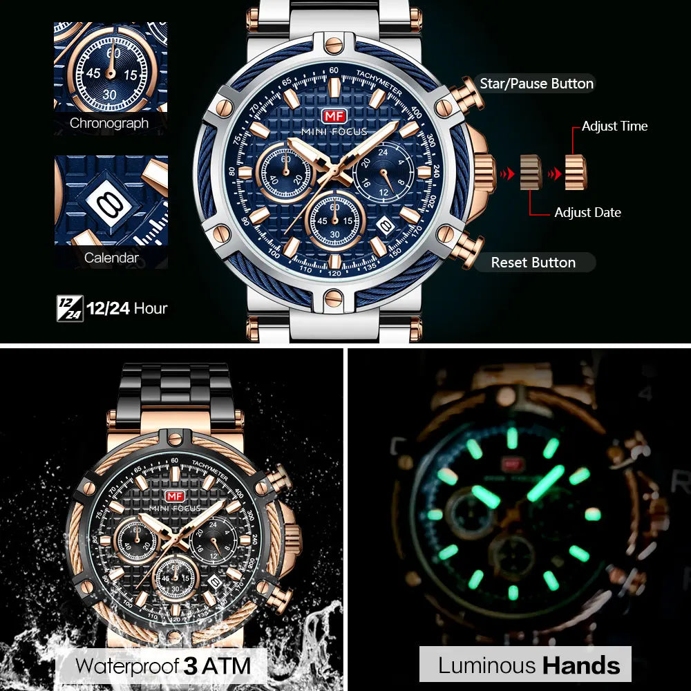 MINI FOCUS 0470G Watches Waterproof RG WHITE