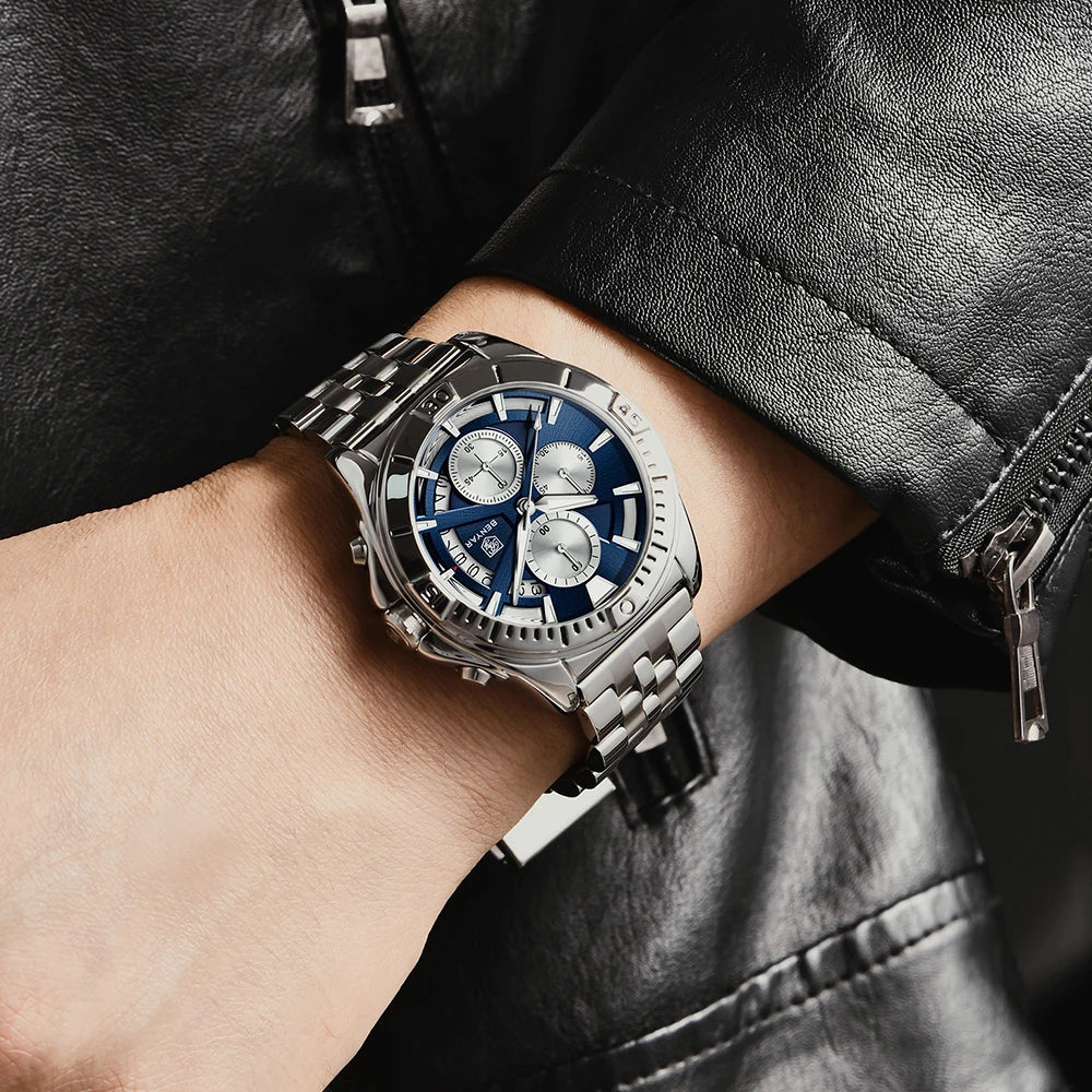 BENYAR Design BY-5180 Watches For Man Chronograph  Blanc
