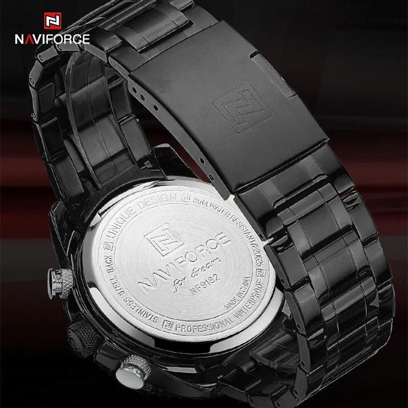 NAVIFORCE 9182 Black Golden Waterproof