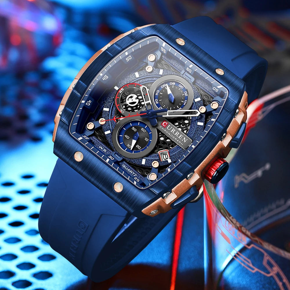 CURREN 8442 Sports Unique Watches  Quartz Silicone