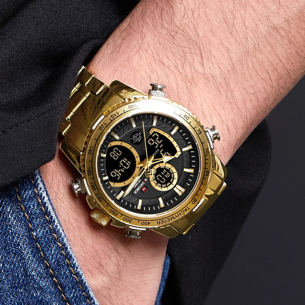 NAVIFORCE 9182 Golden Waterproof
