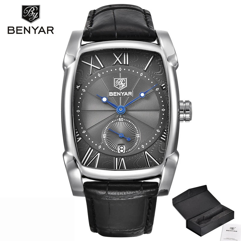 BENYAR BY5114 Watches Men Luxury Leather  Waterproof