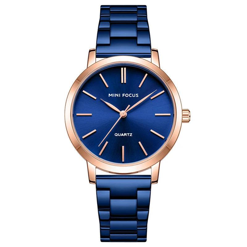 MINI FOCUS MF0307L Blue Classic Elegant  Waterproof