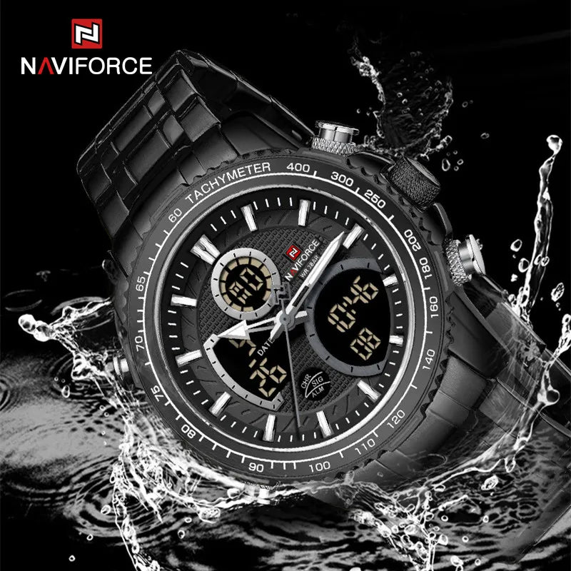 NAVIFORCE 9182 Black Golden Waterproof