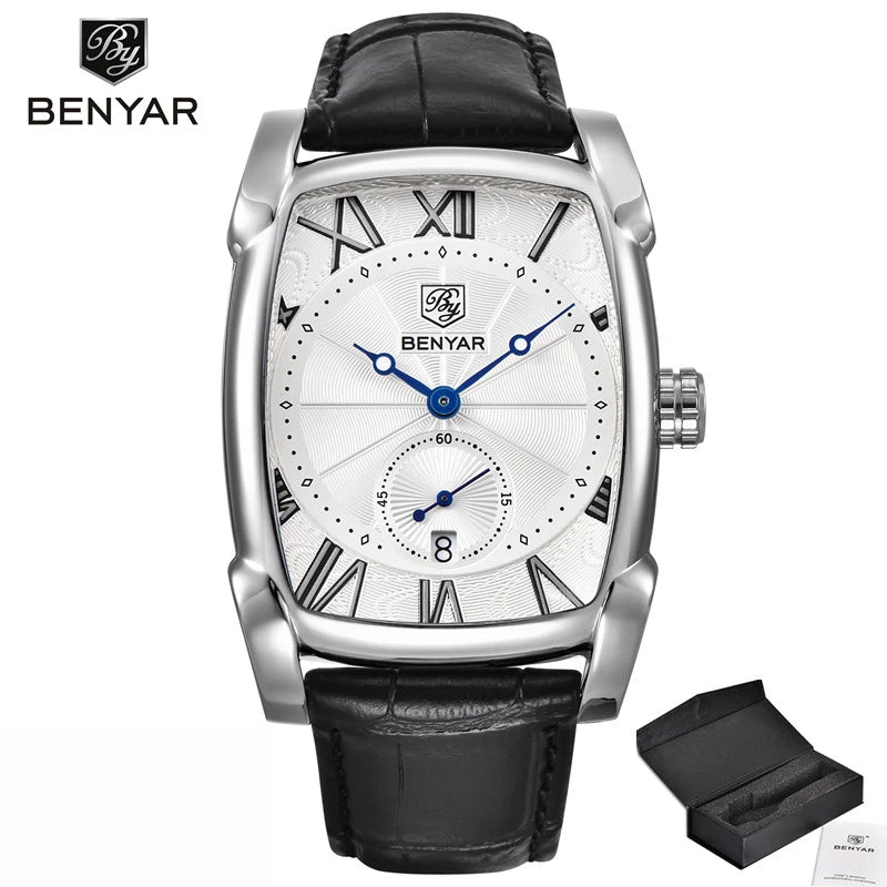 BENYAR BY5114 Watches Men Luxury Leather Waterproof
