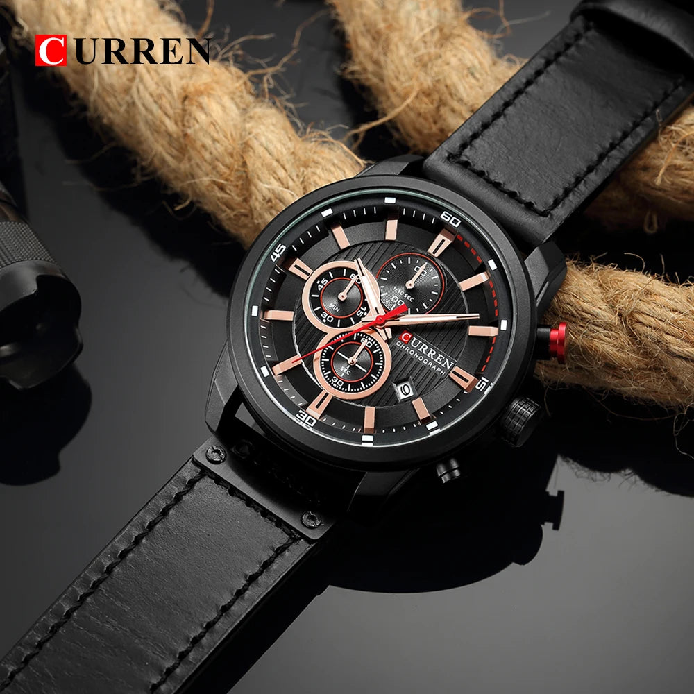 CURREN 8291 Date Quartz Men Watches Chronograph