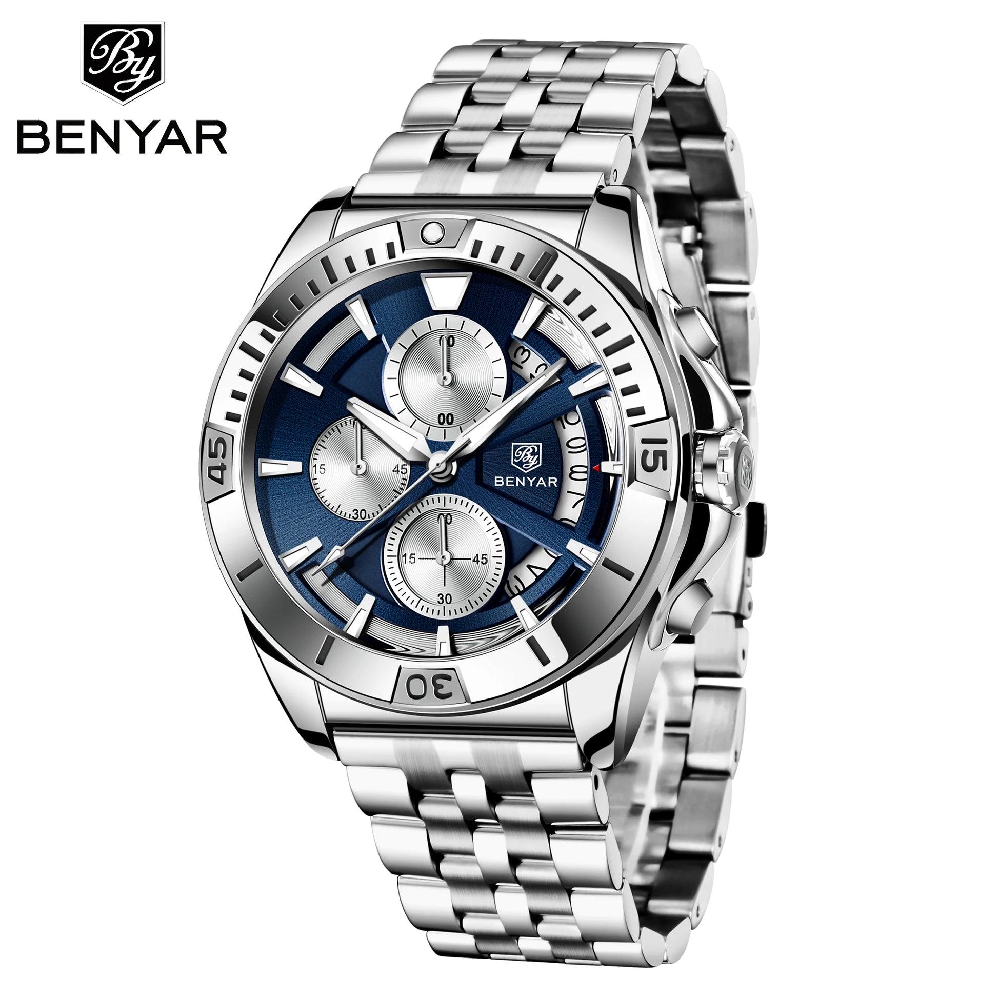 BENYAR Design BY-5180 Watches For Man Chronograph  BLEU