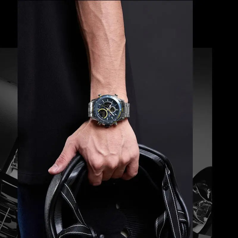 NAVIFORCE 9182 Silver Blue Waterproof
