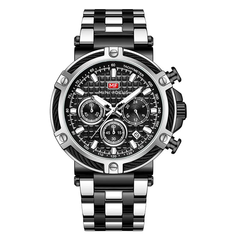 MINI FOCUS 0470G Watches Waterproof SILVER BLACK