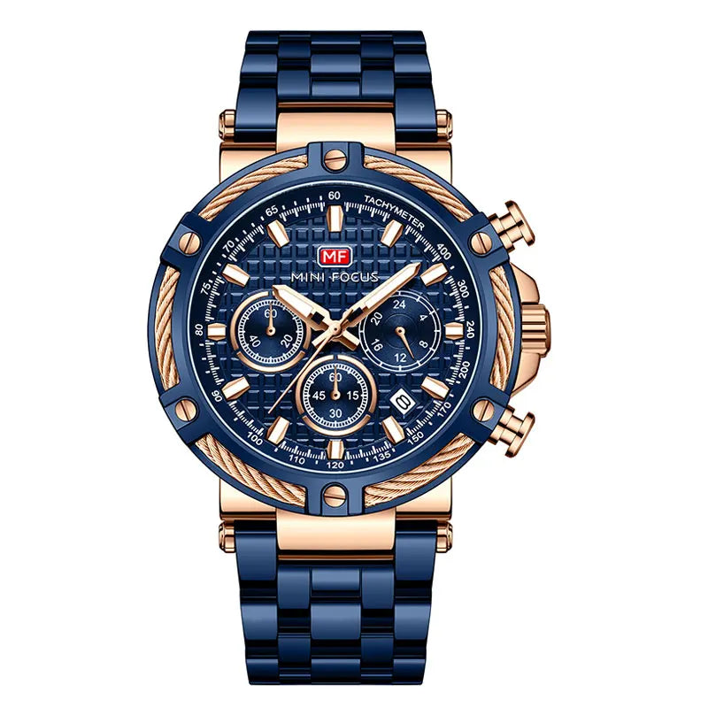 MINI FOCUS 0470G Watches Waterproof RG BLUE