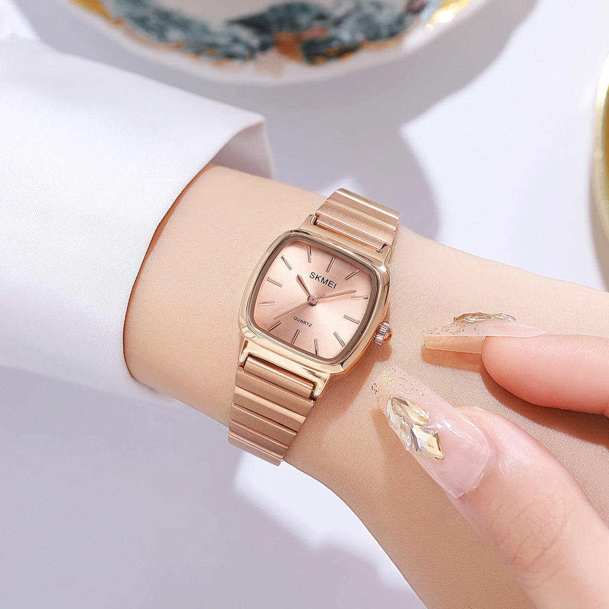 SKMEI 2292 Women's Minimalist Square Watch  rose gold