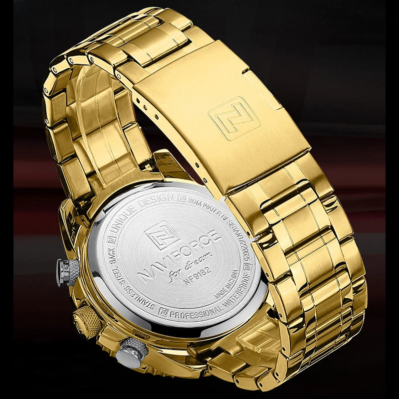 NAVIFORCE 9182 Golden Waterproof