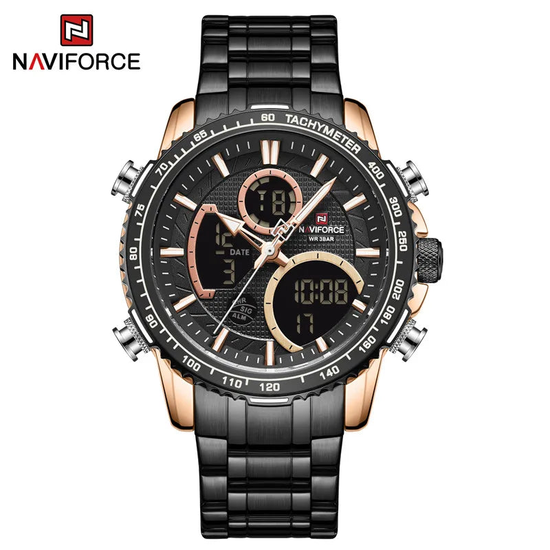 NAVIFORCE 9182 Black Golden Waterproof