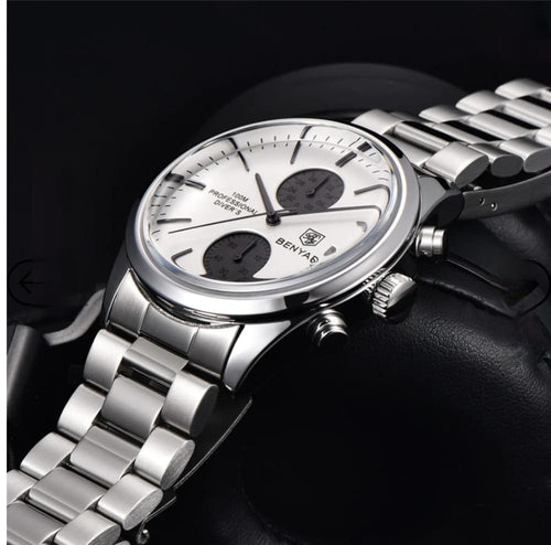 BENYAR  BY-5187M Wristwatches Luxury Brand 100M Waterproof Blanc