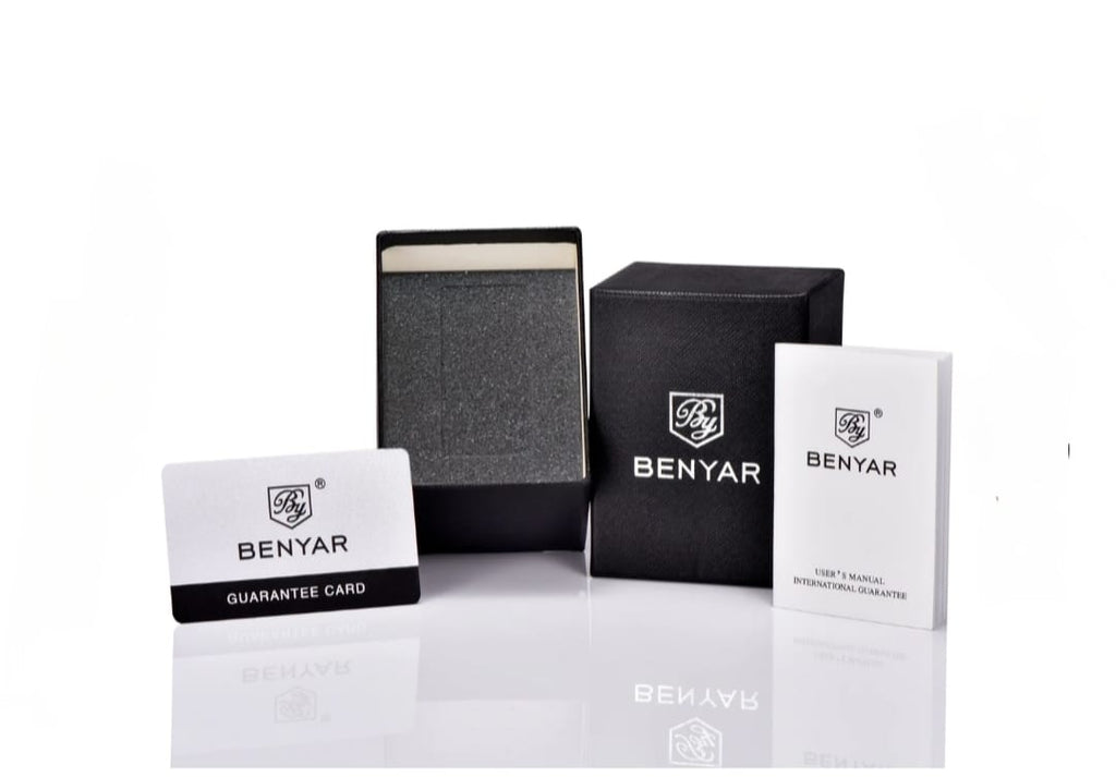 BENYAR  BY-5187M Wristwatches Luxury Brand 100M Waterproof Blanc