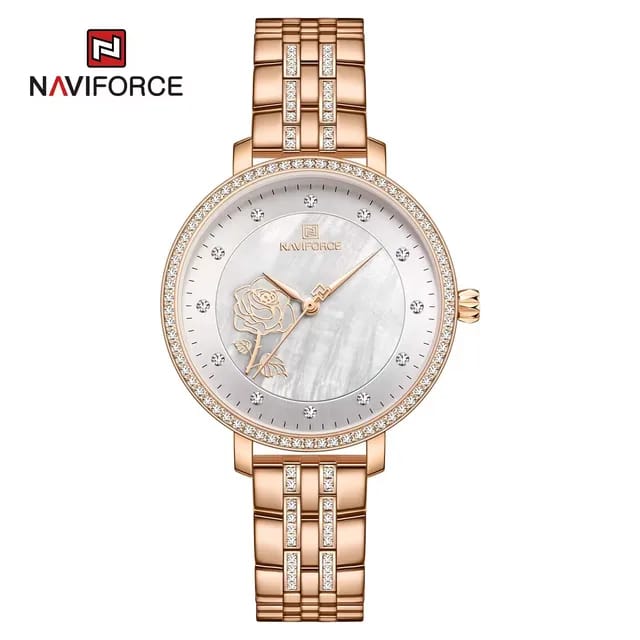 NAVIFORCE - Montre bracelet de luxe pour femmes, Quartz, étanche 3Atm, bijoux Rose, à la mode, pour filles, collection 2023
