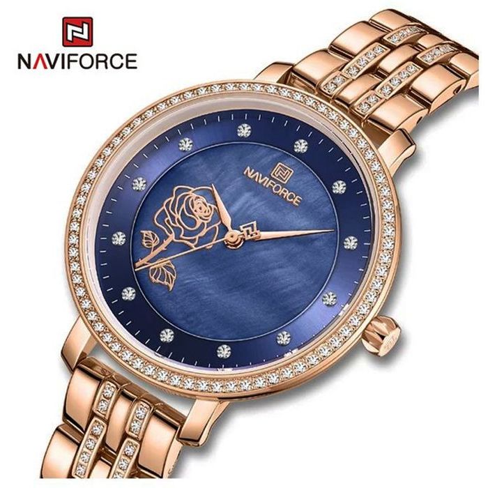 NAVIFORCE - Montre bracelet de luxe pour femmes, Quartz, étanche 3Atm, bijoux Rose, à la mode, pour filles, collection 2023