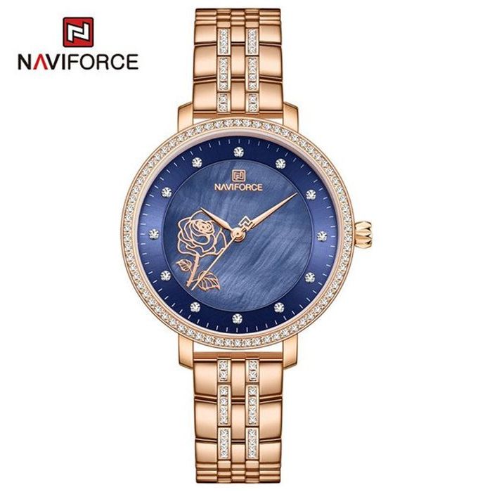 NAVIFORCE - Montre bracelet de luxe pour femmes, Quartz, étanche 3Atm, bijoux Rose, à la mode, pour filles, collection 2023
